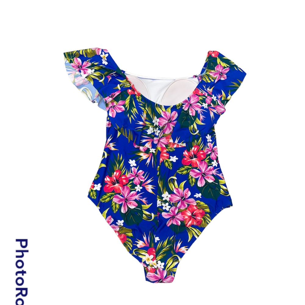 NWOT Kona Sol Floral Off the Shoulder One Piece Swimsuit - Picture 4 of 6